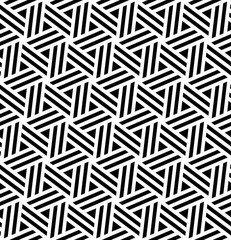 Vector seamless pattern. Modern stylish texture. Repeated monochrome pattern with hexagonal tiles.