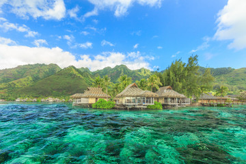 The Beautiful sea and resort in Moorae Island at Tahiti PAPEETE,