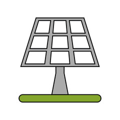eco solar panel icon. Ecology renewable conservation and saving theme. Isolated design. Vector illustration