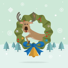 Christmas Reindeer snow vector