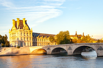 Views of buildings, monuments and famous places in Paris, from the river Seine - obrazy, fototapety, plakaty