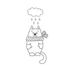 Cute cat autumn for invitation, greeting card design.