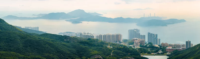 Rolgordijnen Lamma Island and Cyberport viewed from Victoria Peak panoramic landscape, Hong Kong © Wilding