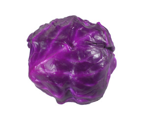 One fresh whole purple cabbage isolated on white background, Close-up