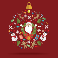 Christmas decoration icon ball vector