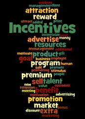 Incentives, word cloud concept 3