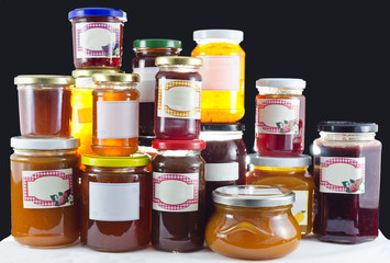 home made jam in jars