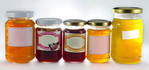 home made jam in jars