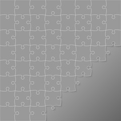Vector Grey Puzzles Pieces Square JigSaw - 64.