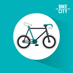 Fototapeta premium Bike city inside circle icon. Bicycle cycle healthy lifestyle and sport theme. Colorful design. Vector illlustration