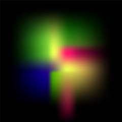 Multicolored mesh gradient on black. Abstract vector illustration for card or banner template