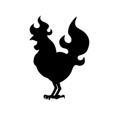 Fire Rooster logo, cock silhouette on a white background