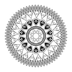 Mandale icon. Bohemic ornament indian and decoration theme. Black and white design. Vector illustraton