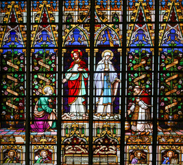 Stained Glass - Jesus and Mother Mary