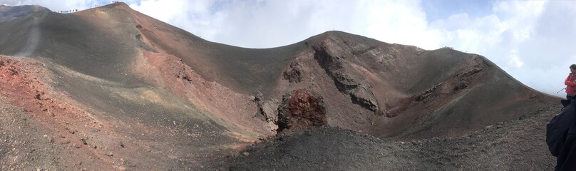 Craters at the top of Etna, Sicily, Italy