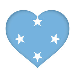 Illustration of the flag of Micronesia shaped like a heart