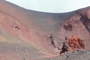 Craters at the top of Etna, Sicily, Italy