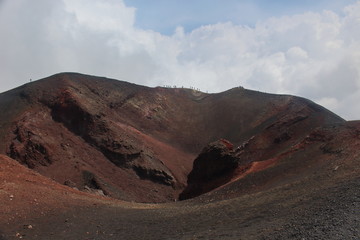Craters at the top of Etna, Sicily, Italy