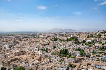 Panoramic view, cityscape of Granada city, Andalucia, Spain