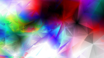 Neon material flat colorful design, lines, triangles modern background