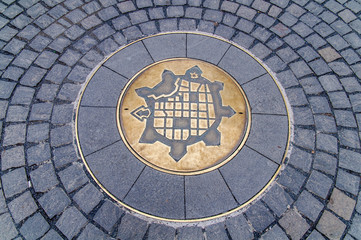 Symbol of Timisoara, Romania, representing map of medieval fortr