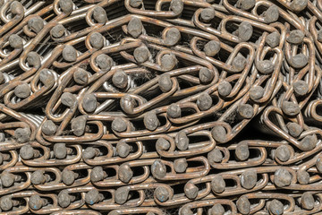 Steel wire mesh,a metal basket weave design, industrial roll of the conveyor belt