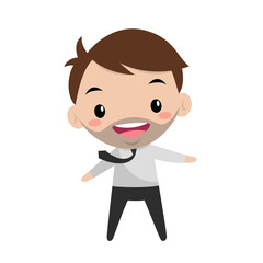 Young smiling manager / flat editable illustration