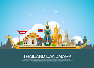 thailand landmark - obrazy, fototapety, plakaty