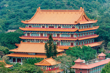Grand Hall of Ten Thousand Buddhas at Po Lin Bubbhist Monastery in Hong Kong