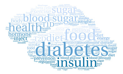 Fototapeta premium Diabetes Word Cloud on a white background. 