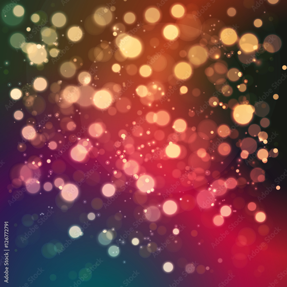 Poster christmas abstract background with bokeh light