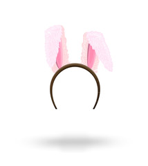 Cute sexy funny bunny ears icon, vector illustration