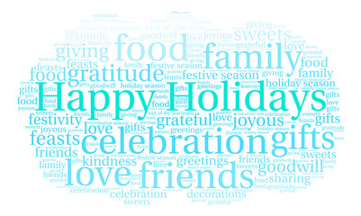 Fototapeta premium Happy Holidays Word Cloud