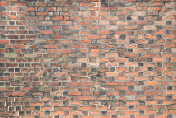 Old and rundown brick wall.