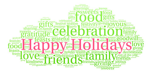 Fototapeta premium Happy Holidays Word Cloud