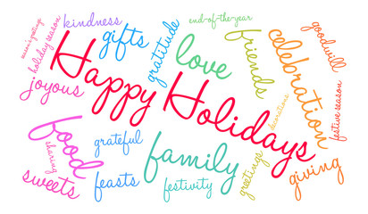 Obraz premium Happy Holidays Word Cloud