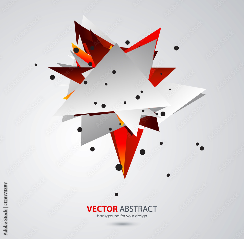 Poster Vector geometric background with triangles