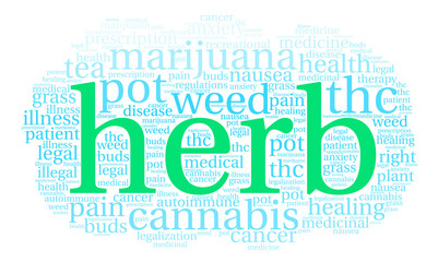 Herb Word Cloud on a white background. 