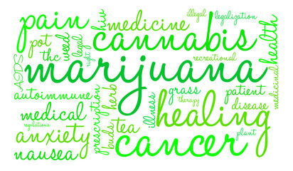 Obraz premium Marijuana Word Cloud on a white background. 