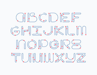 Line and color elements latin font