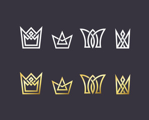 Set of overlapping line crowns.