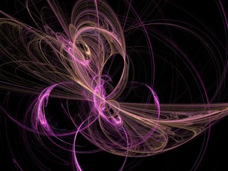Abstract fractal with pink curved lines
