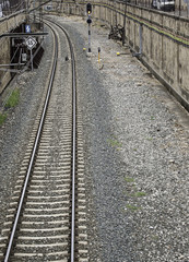 Naklejka na ściany i meble Empty train track