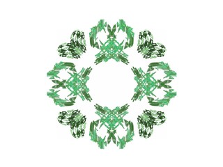 Abstract fractal with a green pattern