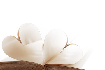 Heart from book pages