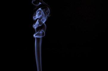 Incense Smoke on Black Background