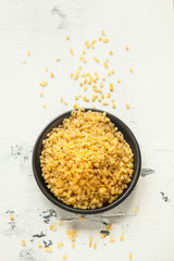 bulgur in a black bowl