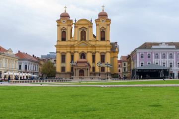 Obraz premium TIMISOARA, ROMANIA - OCTOBER 15, 2016 Roman Catholic Episcopal Church in Timisoara, Romania