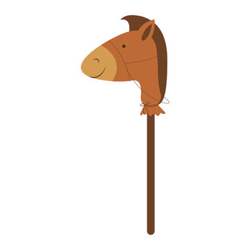 stick horse toy icon image vector illustration design 