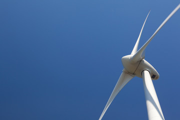 Single Wind Turbine with a clear blue sky